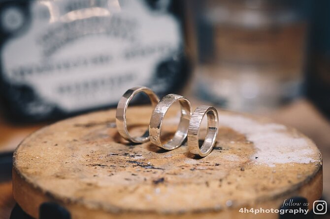 Dublin Jewellery Forge a Hammered Silver ring:Georges Street - Choose between a rustic finish and full sparkle